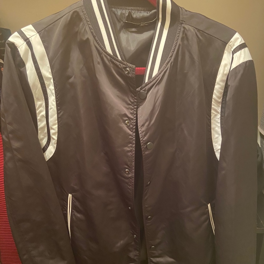 Zara Man Striped Bomber Jacket